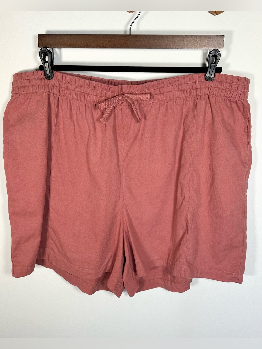 Lucy & Yak Organic Cotton Relaxed Drawstring Shorts - Dusky Pink 3X